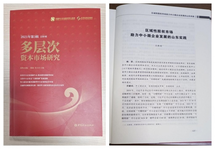 《多層次資本市場(chǎng)研究》刊發(fā)齊魯股交黨委書記、董事長(zhǎng)王勝進(jìn)署名文章